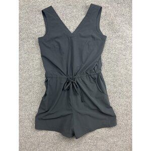 Toad&Co Romper Womens XS Black Sleeveless V Neck Drawstring Pockets Casual